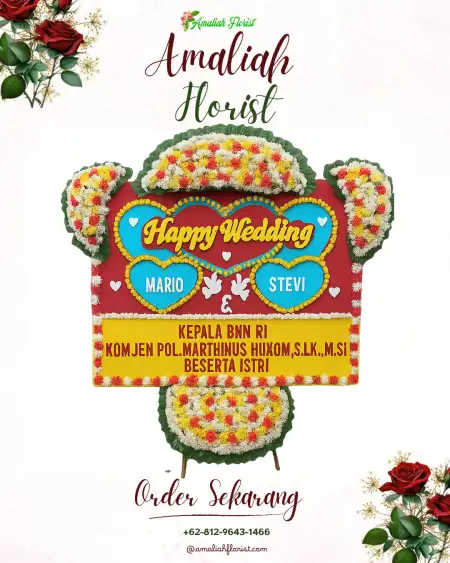 Papan Bunga Pernikahan Buah Berak